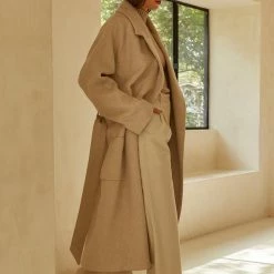 Olive & Bette's Jackets Olive And Bette's - Monte Wrap Wool Coat - Oatmeal