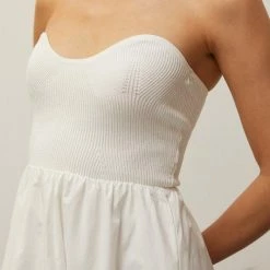 Crescent Dresses Olive And Bette's - Christa Knitted Bustier Midi Dress - Ivory