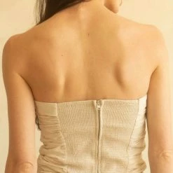 Crescent Olive And Bette's - Yucca Ruched Tube Top - Oatmeal Accessories