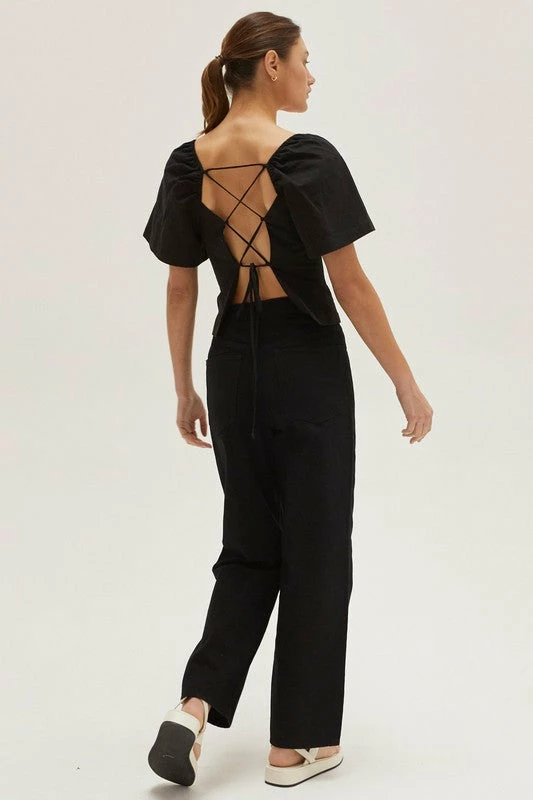 Crescent Accessories Olive And Bette's - Parker Sweetheart Backless Top - Black