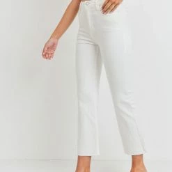 Just Panmaco Inc Just Black - High Rise Crop Flare - Optic White