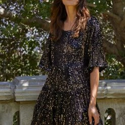 Olive & Bette's Olive And Bette's - Sequin Babydoll Dress - Black