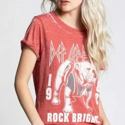 Recycled Karma - Def Leppard Rock Brigade Burnout Tee - Chili Pepper Accessories