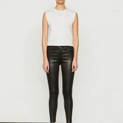 Frame - Le Skinny De Jeanne Leather - Washed Black