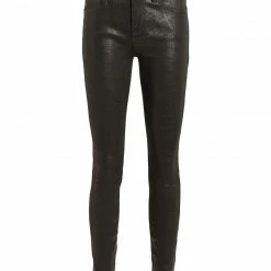 Frame - Le Skinny De Jeanne Leather - Washed Black