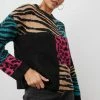 Rails - Kylie Black Patchwork Animal Sweater Sweaters