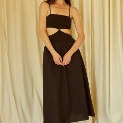 Crescent Olive And Bette's - Morgan Midi Dress - Black Dresses
