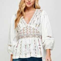 See And Be Seen Olive And Bette's - Jesse Embroidered Top - White Accessories