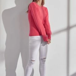 Olive & Bette's Olive And Bette's - Shirred Shoulder Sweater - Pink Berry Sweaters