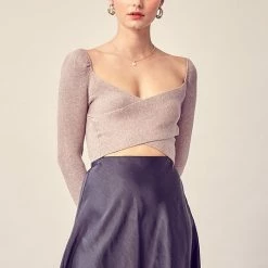 Olive & Bette's Accessories Olive And Bette's - Ribbed Knit Top - Cappucino