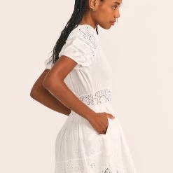 Love Shack Fancy - Valente Mini Dress - Antique White Dresses