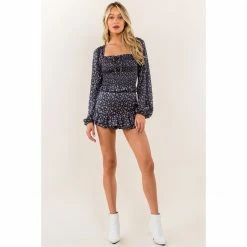 Olive & Bette's Olive And Bette's - Floral Asymmetrical Ruffle Skort