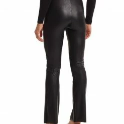 Commando - Faux Leather Split Front Pant - Black Pants