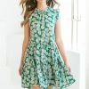 Olive & Bette's Olive And Bette's - Lucy Leaf Printed Dress - Green Dresses