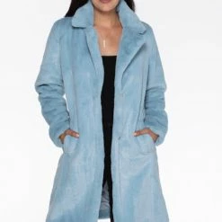 Olive & Bette's Olive And Bette's - Faux Fur Coat - Blue Jackets