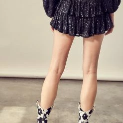 Olive & Bette's Olive And Bette's - Ruffle Sequin Skort - Black
