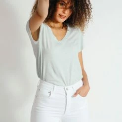 PerfectWhiteTee Perfect White Tee - Hendrix V-Neck - Silvered Green T-Shirts