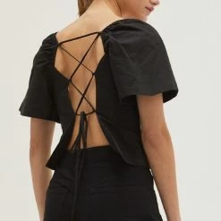 Crescent Accessories Olive And Bette's - Parker Sweetheart Backless Top - Black