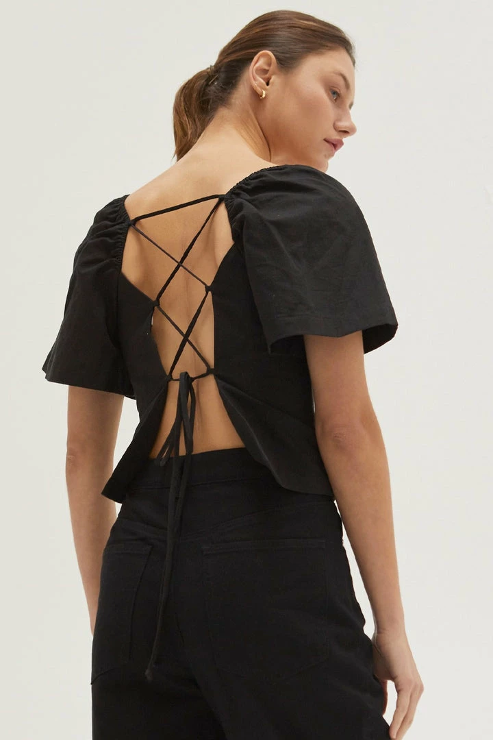 Crescent Accessories Olive And Bette's - Parker Sweetheart Backless Top - Black