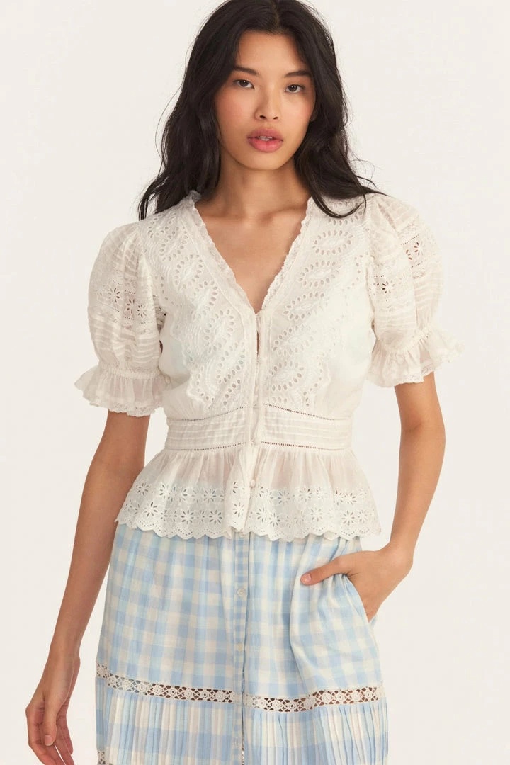 Love Shack Fancy - Annalee Top - Ivory