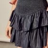 Olive & Bette's Skirts Olive And Bette's - Faux Leather Ruffle Skort - Black
