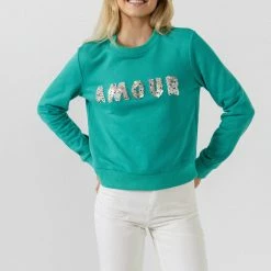 Olive & Bette's Olive And Bette's - Amour Sweatshirt - Emerald Accessories