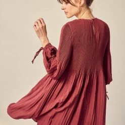 Olive & Bette's Olive And Bette's - Pleated Dress - Merlot Dresses
