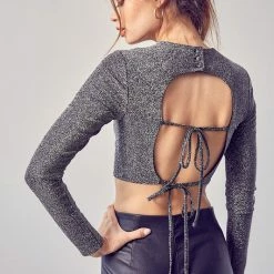 Olive & Bette's Olive And Bette's - Corset Body Metallic Top - Gunmetal Accessories