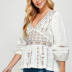 See And Be Seen Olive And Bette's - Jesse Embroidered Top - White Accessories