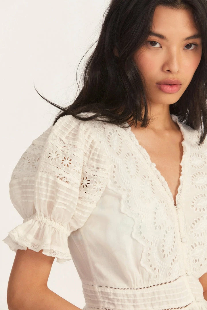 Love Shack Fancy - Annalee Top - Ivory