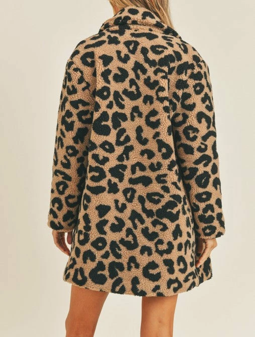 Olive & Bette's Olive And Bette's - Leopard Print Sherpa Coat