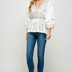 See And Be Seen Olive And Bette's - Jesse Embroidered Top - White Accessories