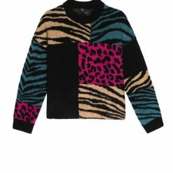Rails - Kylie Black Patchwork Animal Sweater Sweaters