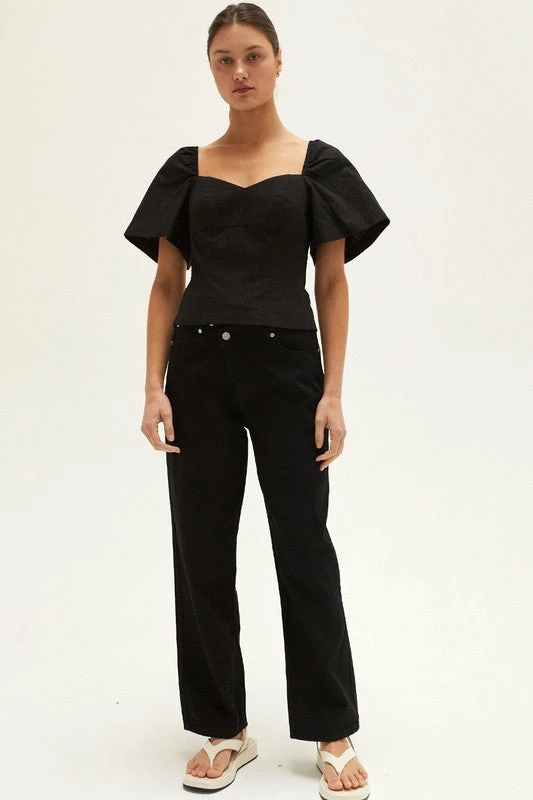 Crescent Accessories Olive And Bette's - Parker Sweetheart Backless Top - Black