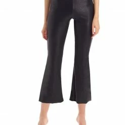Commando - Faux Leather Crop Flared Legging Pants