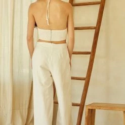 Crescent Dresses Olive And Bette's - Yoko Halter Neck Cut-Out Jumpsuit - Ivory