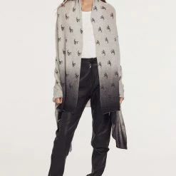 Accessories 360 Cashmere - Skull Scarf - Lt Grey/Charcoal