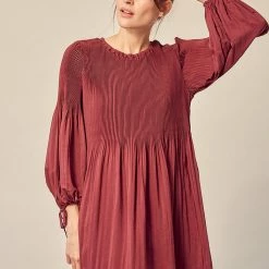 Olive & Bette's Olive And Bette's - Pleated Dress - Merlot Dresses