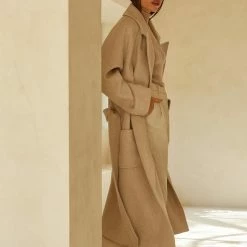 Olive & Bette's Jackets Olive And Bette's - Monte Wrap Wool Coat - Oatmeal