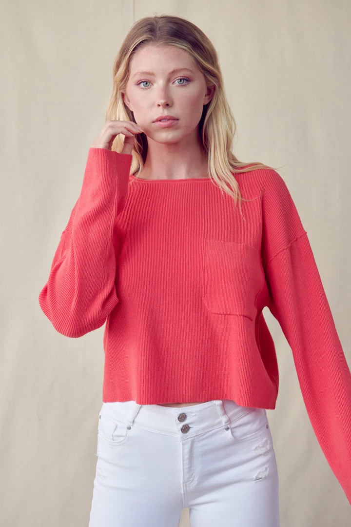 Olive & Bette's Sweaters Olive And Bette's - Sweater With Pocket - Teaberry