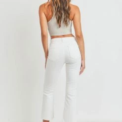 Just Panmaco Inc Just Black - High Rise Crop Flare - Optic White