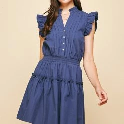 Pinch Dresses Olive And Bette's - Linette Mini Dress - Dusty Navy