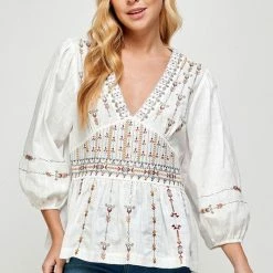 See And Be Seen Olive And Bette's - Jesse Embroidered Top - White Accessories