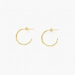 Olive & Bette's 14 K Gold Dipped Bamboo Hoops - Small Accessories