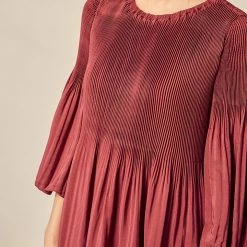 Olive & Bette's Olive And Bette's - Pleated Dress - Merlot Dresses