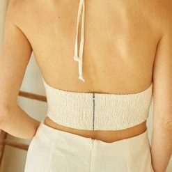 Crescent Dresses Olive And Bette's - Yoko Halter Neck Cut-Out Jumpsuit - Ivory